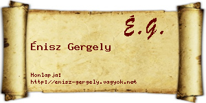 Énisz Gergely névjegykártya