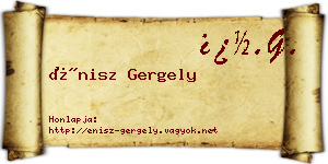 Énisz Gergely névjegykártya